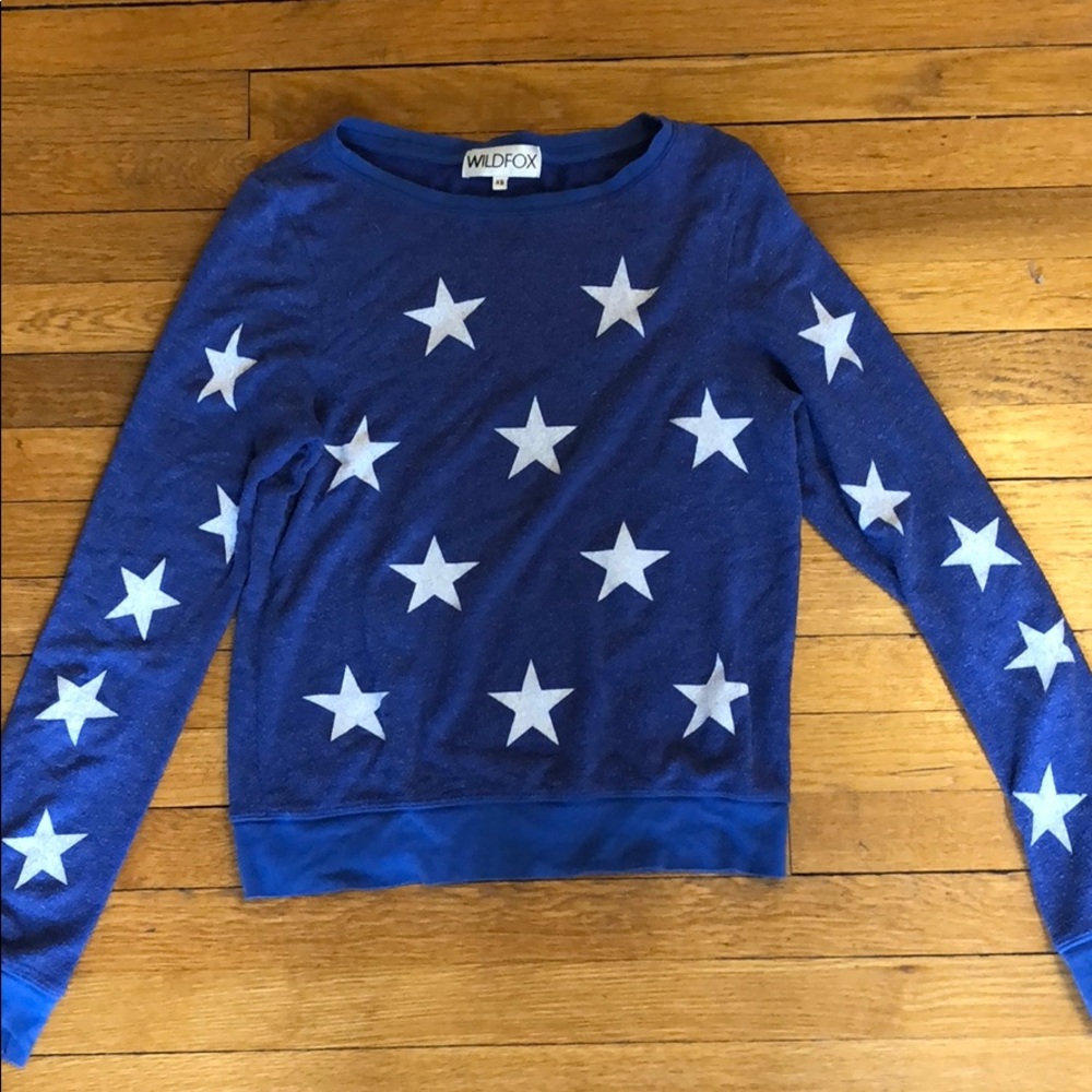 Wild fox blue star sweatshirt